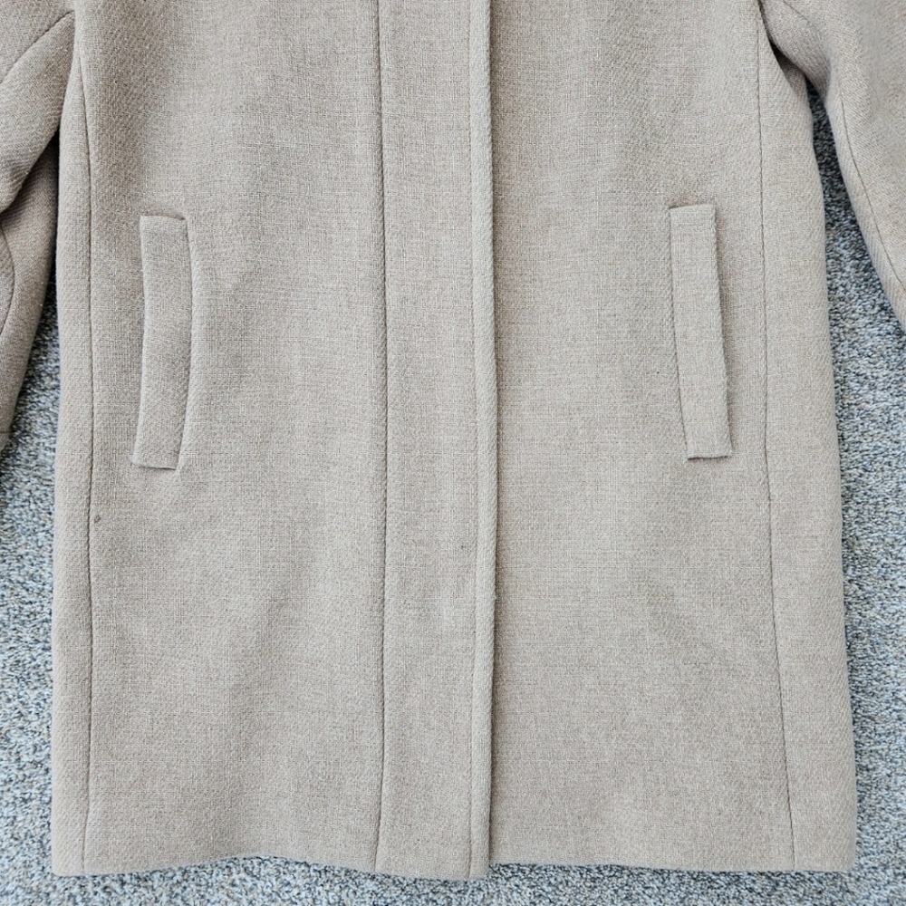 J Crew Stadium Cloth Cocoon Wool Coat Nello Gori Tan Brn Peacoat Womens Size 12 - Picture 4 of 16